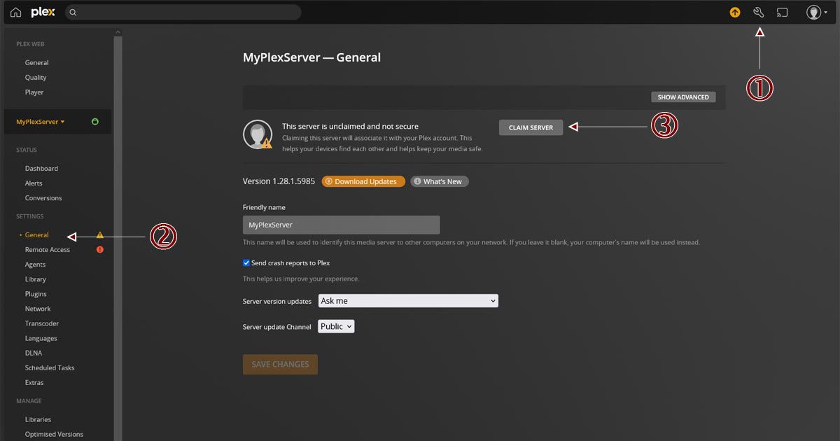 How to claim your plex server 