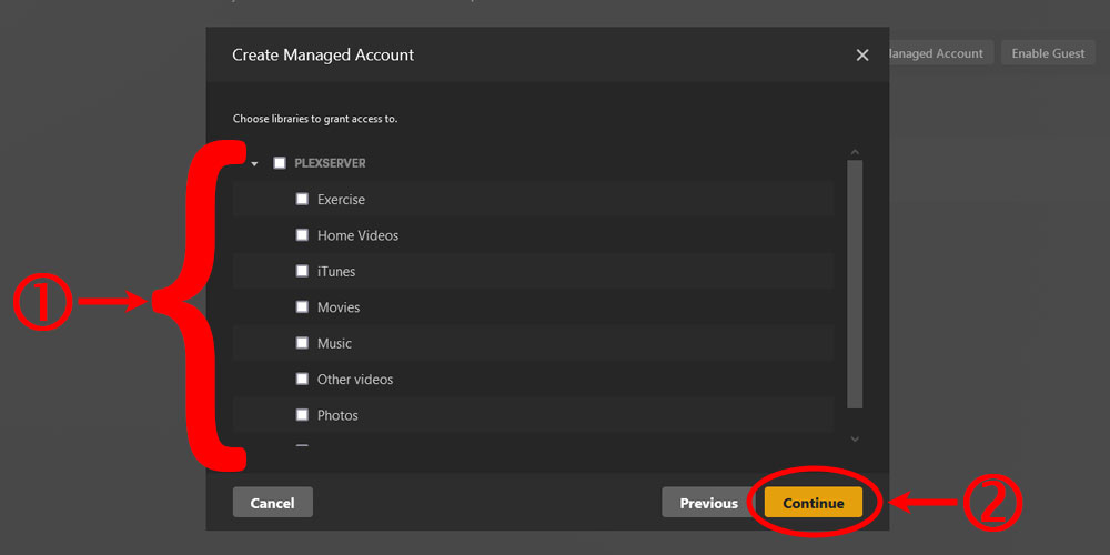Select the Libraries the Managed Account Can Access.