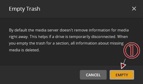 The Empty Trash Dialog in Plex.