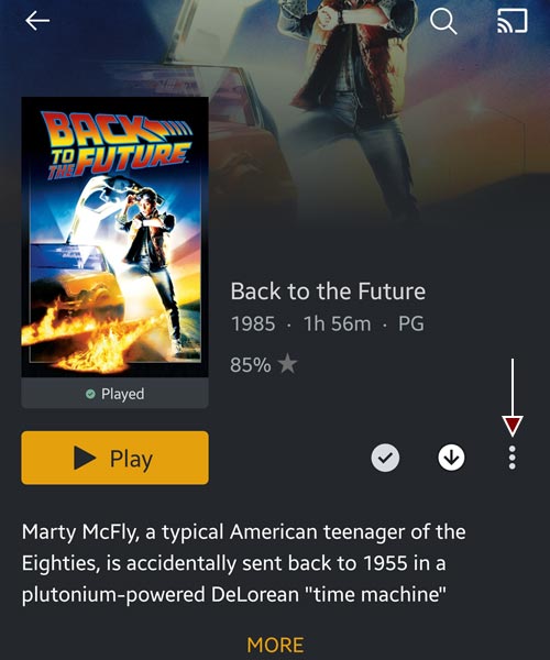 Playlists - Movies More Option.