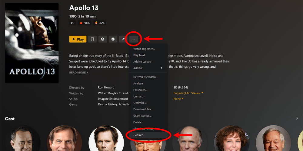 Plex Get Info option