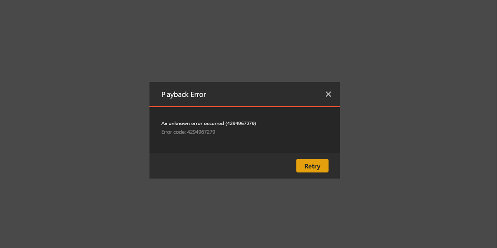 Plex Playback Error Message Without Descriptive Message.