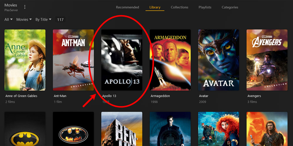 Select an Individual Media Item in Plex