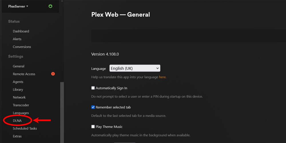 Plex DLNA Option.