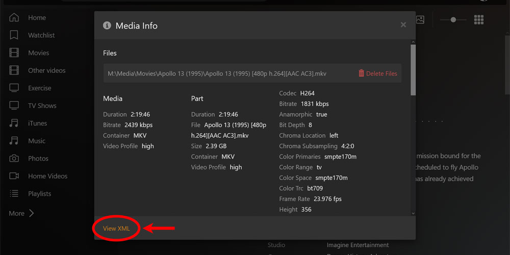 Plex View XML option