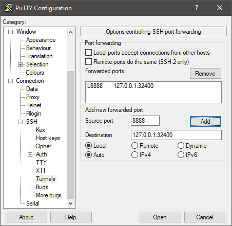 Plex Forwarded Port From 8888 to 32400.