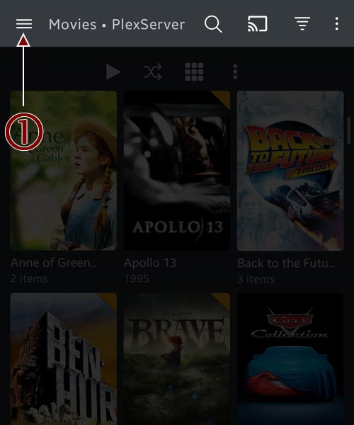 Hamburger Menu Icon - Plex for Android.